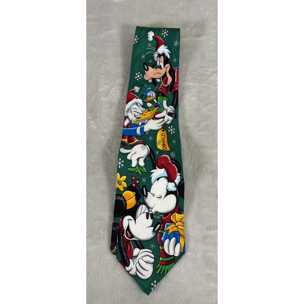 Vntg Disney Catalog Christmas Mickey & Minnie Mouse Donald Duck Goofy Neck Tie